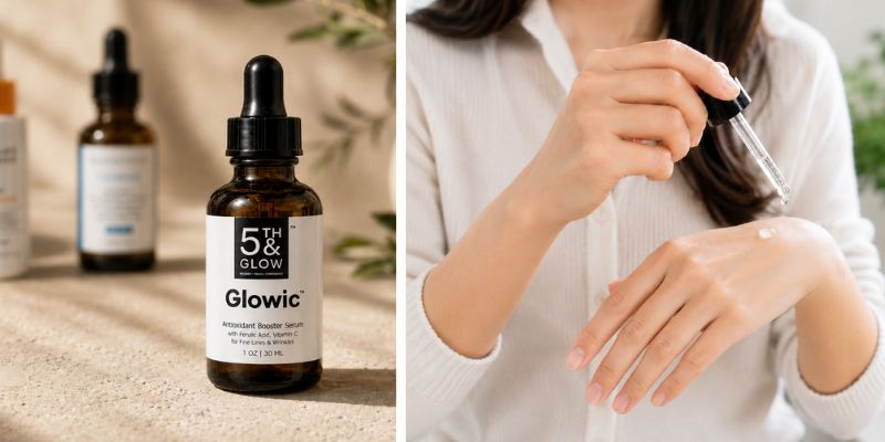 women with serum on hand