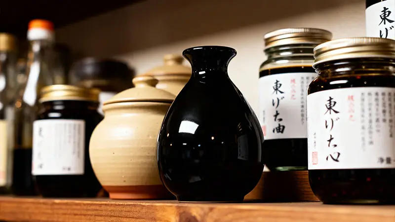 Traditional Kurozu black vinegar jars